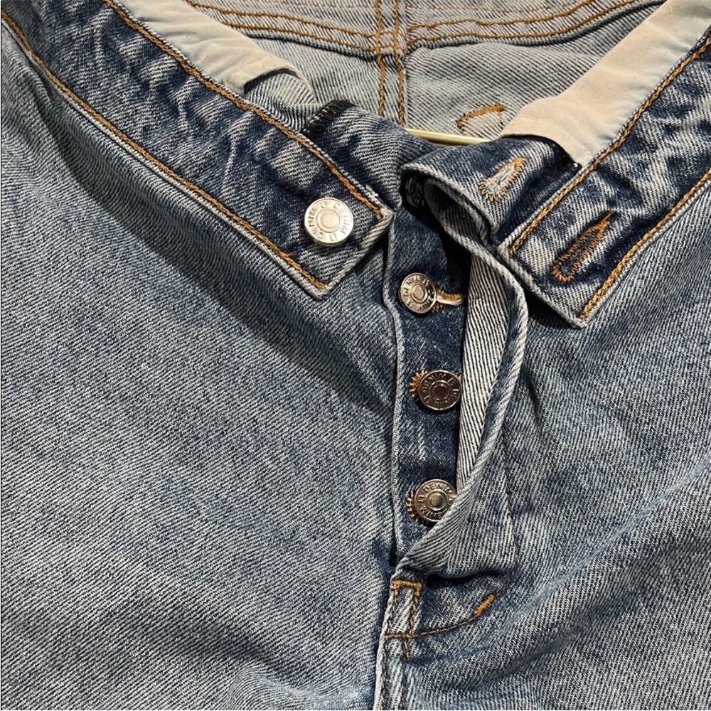 EB Denim Fold Over Waist Wide Leg Jeans street style USA actual sz 28 grunge - Picture 7 of 15